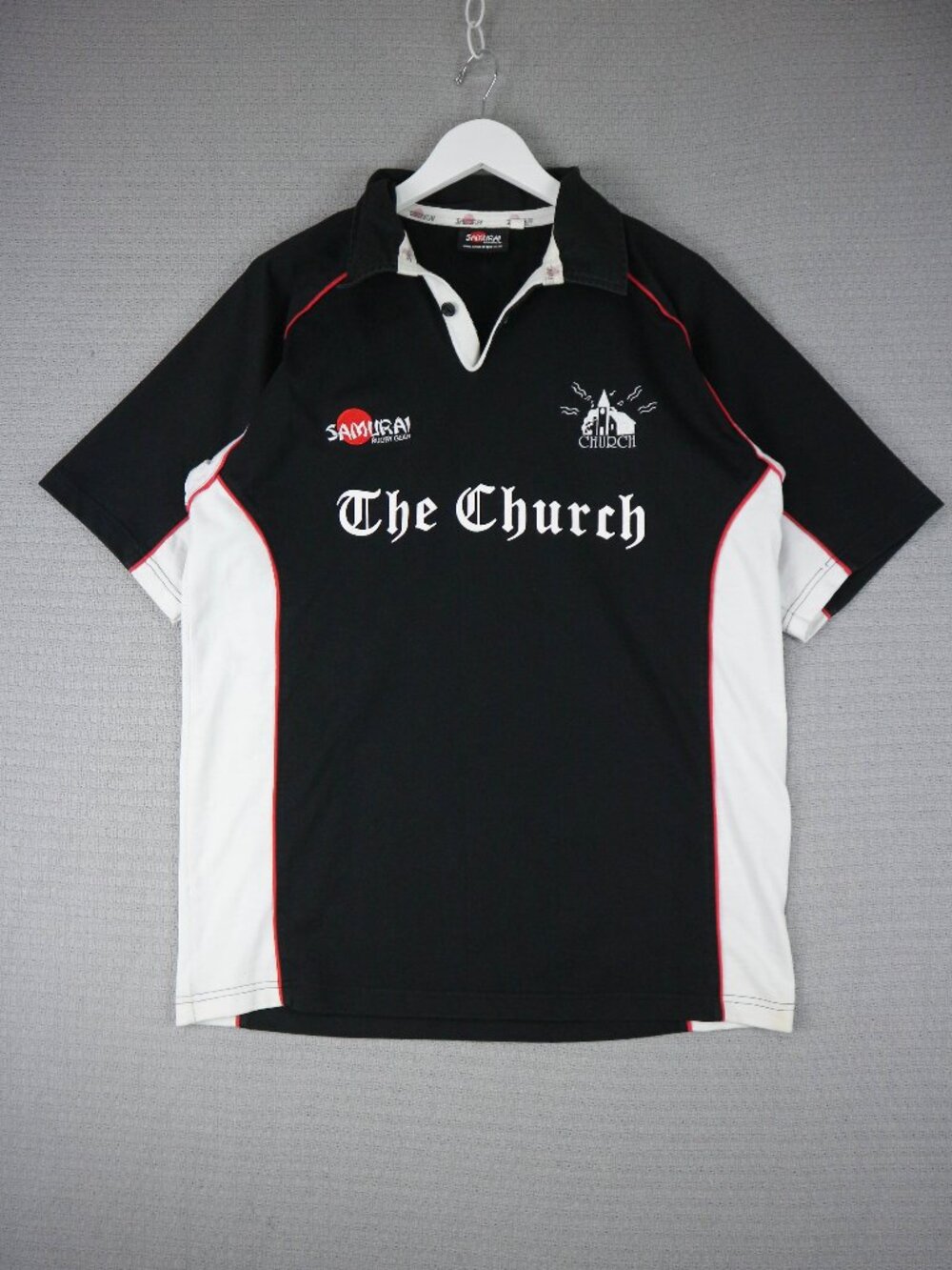 Y2k Mens Samurai Sportswear The Church UK Rugby Jersey Large L